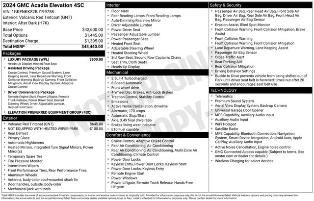 Used 2024 Red GMC Elevation image 29