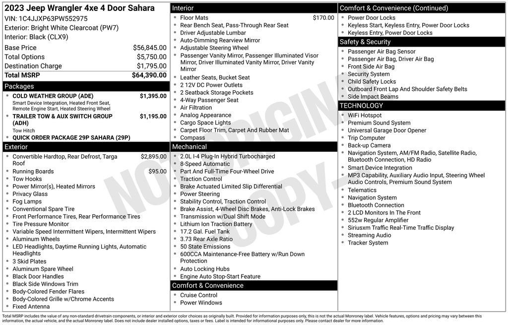 Used 2023 White Jeep Sahara 4xe image 7