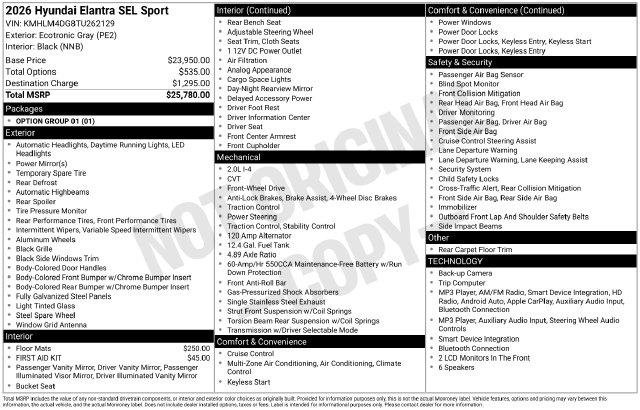New 2026 Gray Hyundai SEL Sport Plus image 39