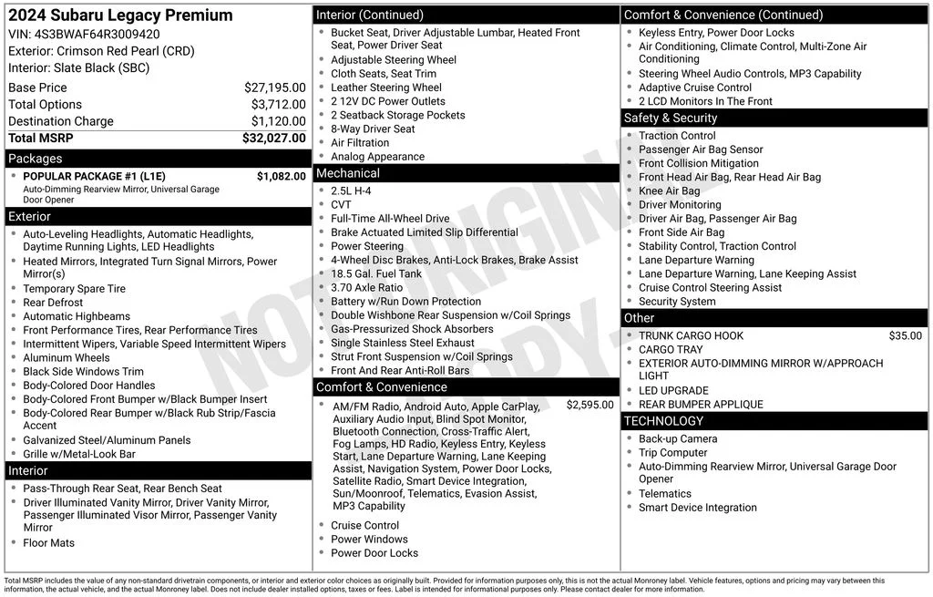 Certified Used 2024 Red Subaru Premium image 5