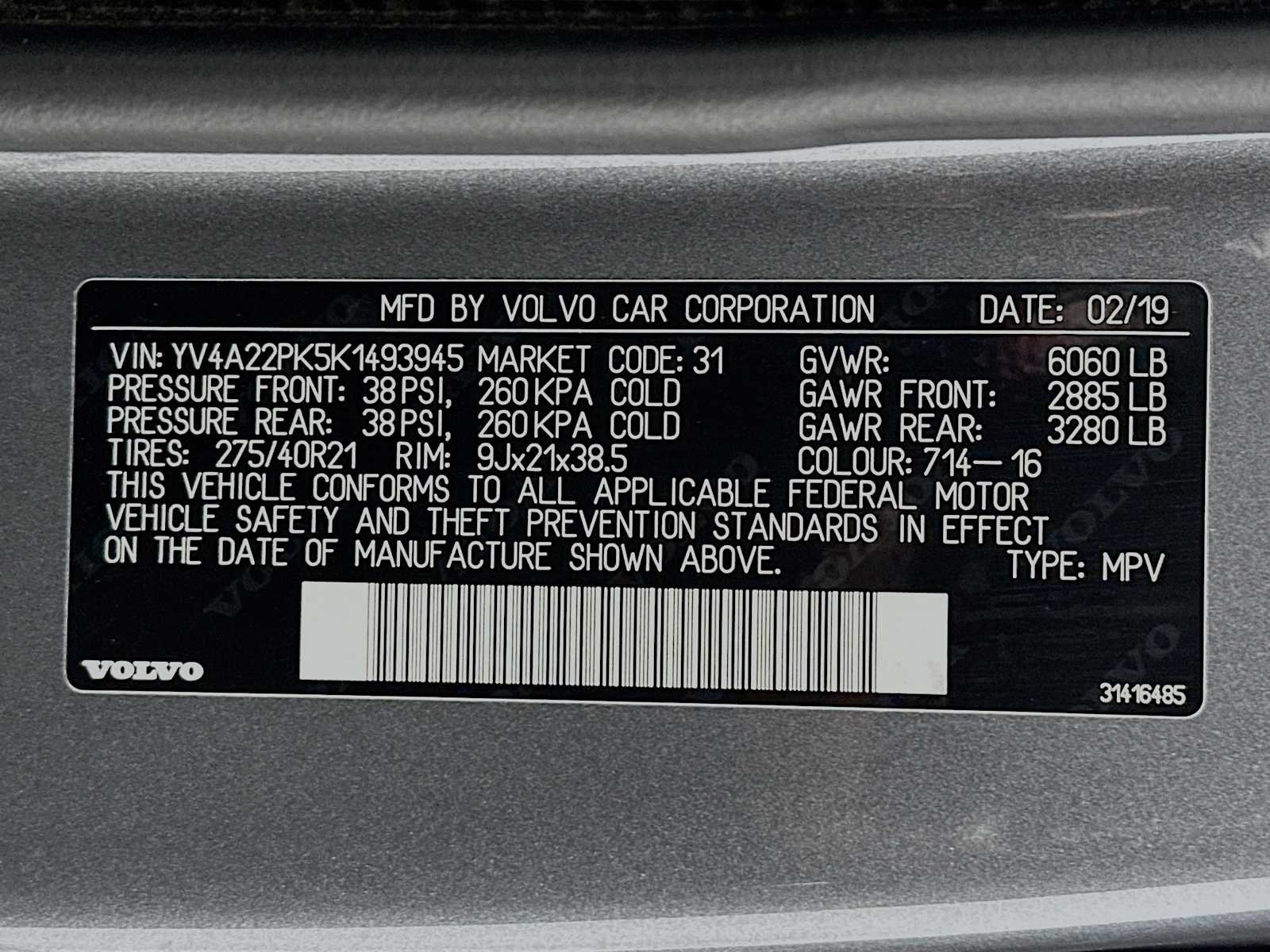 Certified Used 2019 Osmium Grey Metallic Volvo Momentum image 32