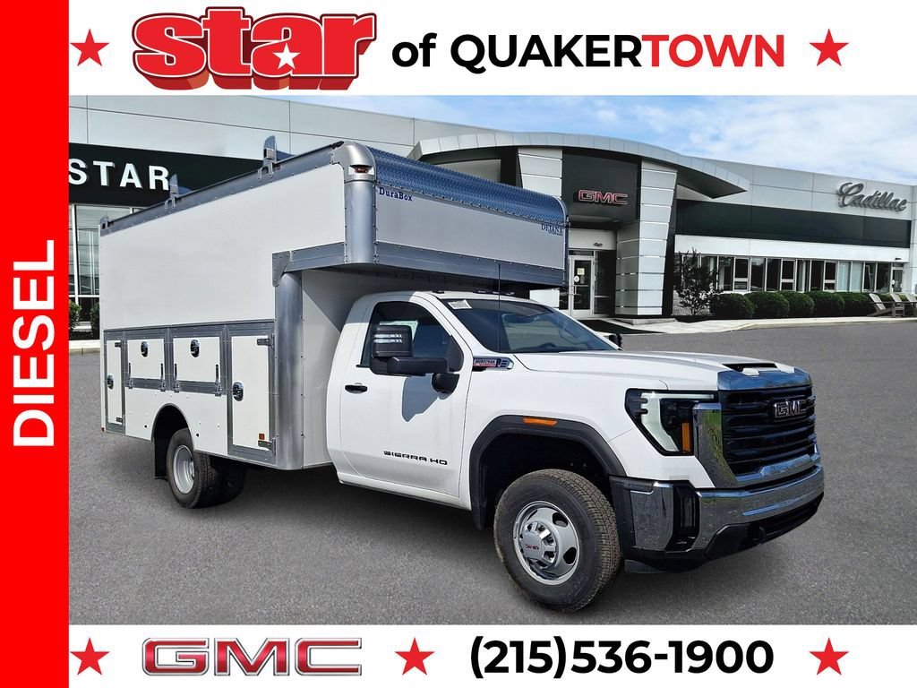 Summit White 2025 GMC Sierra 3500HD Chassis Pickup Truck Four-Wheel Drive