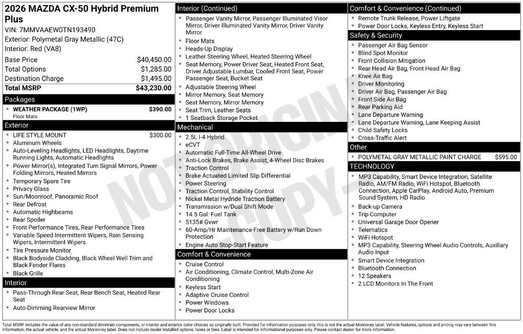 New 2026 Polymetal Gray Metallic Mazda Premium Plus AWD image 3