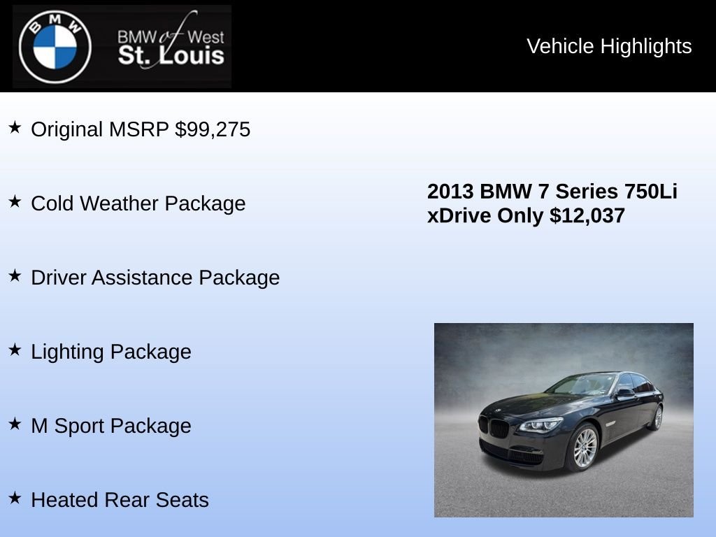 Used 2013 Black BMW 750Li xDrive image 8