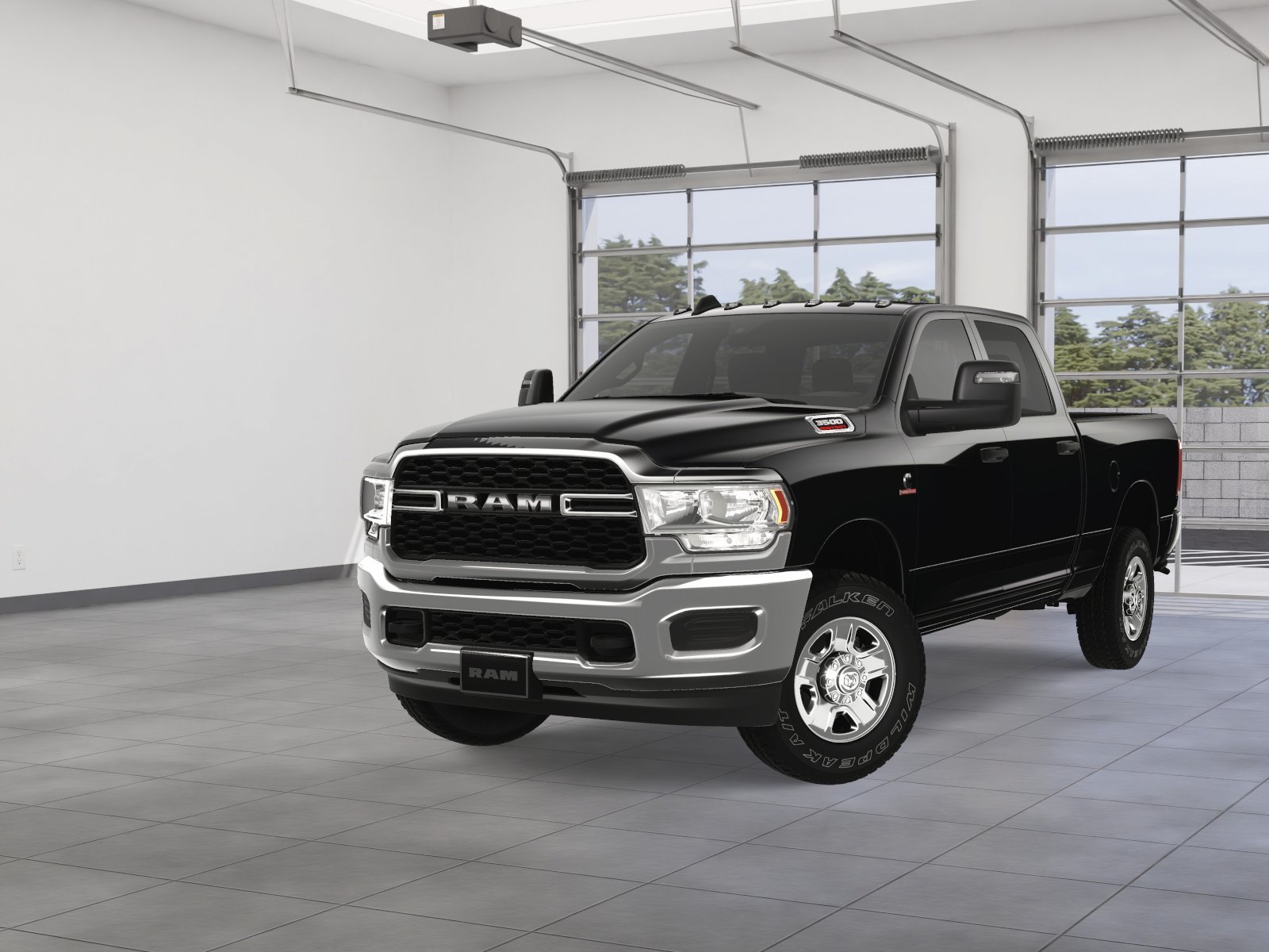 New 2024 Diamond Black Crystal Pearl-Coat Exterior Paint RAM Tradesman image 28