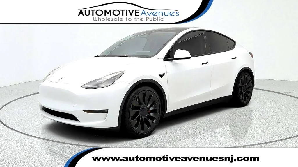 Used 2023 Pearl White Multi-Coat Tesla Performance AWD image 1