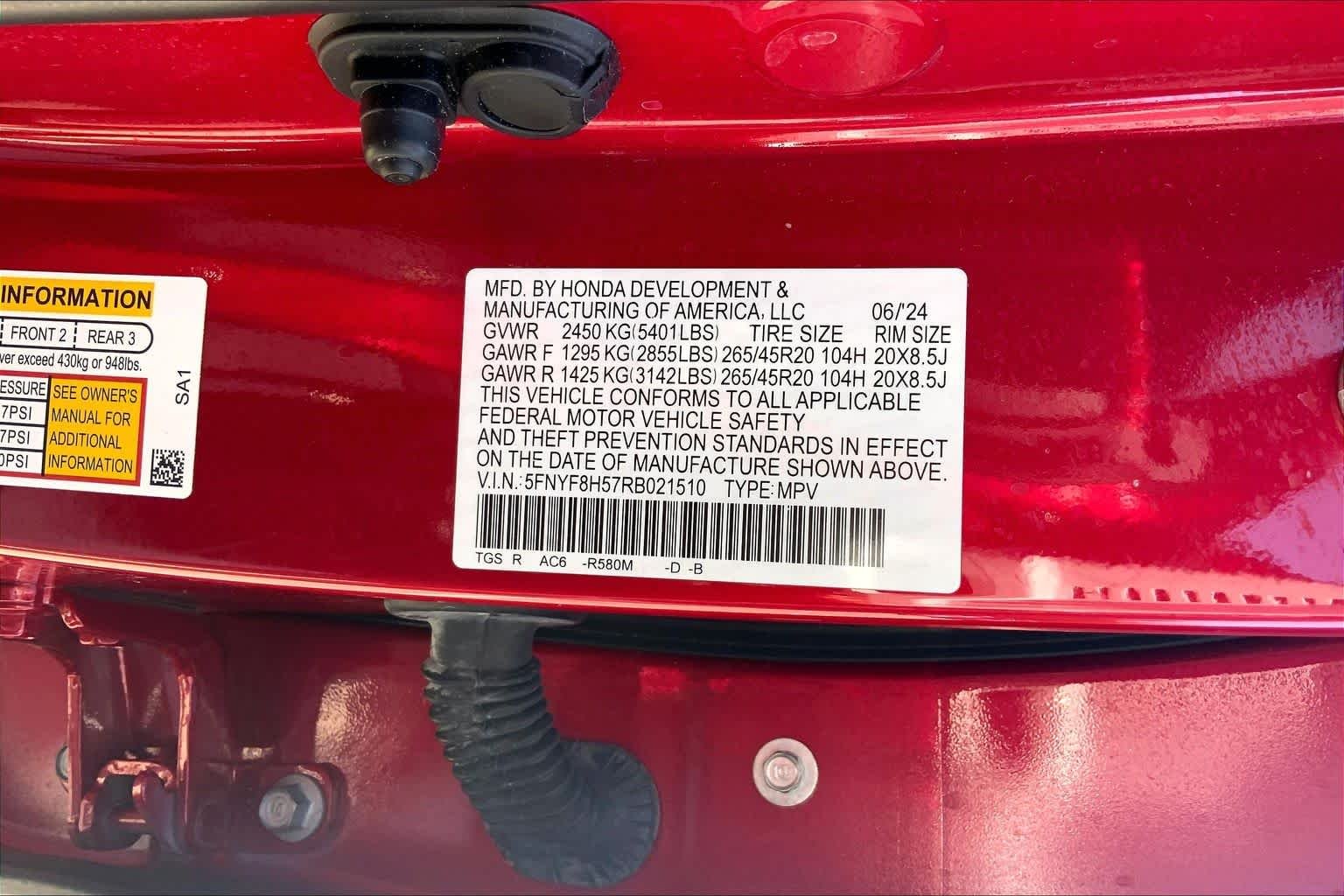 Used 2024 Radiant Red Metallic II Honda EX-L image 31