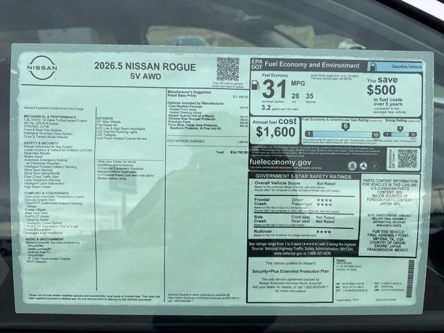 New 2026 Everest White Pearl TriCoat Nissan SV image 36