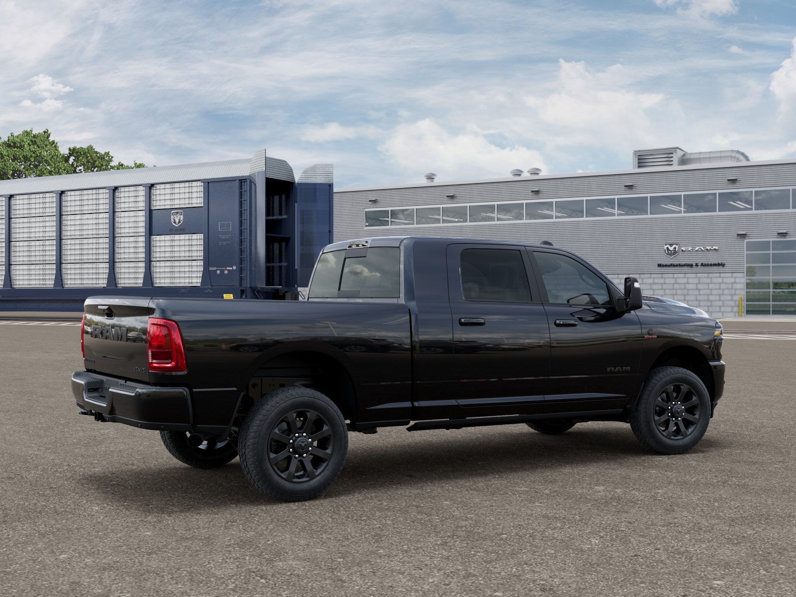 New 2027 Diamond Black Crystal Pearl-Coat Exterior Paint RAM Laramie image 2