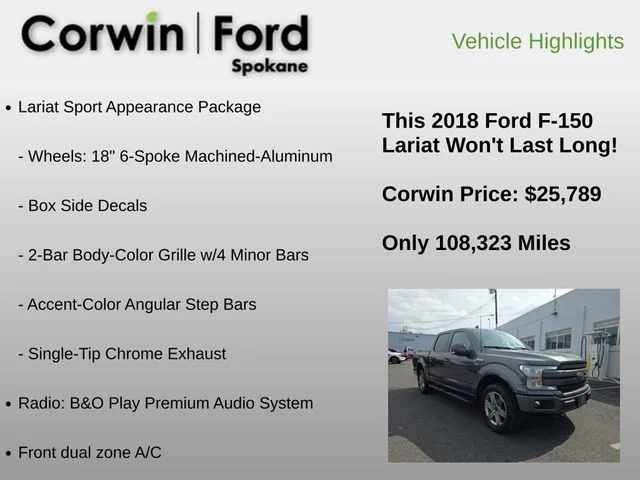 Used 2018 Magnetic Metallic Ford Lariat image 22