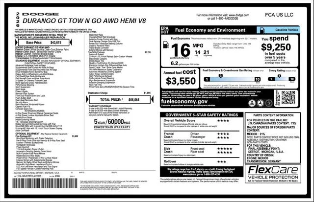 New 2026 White Knuckle Clear-Coat Exterior Paint Dodge GT PLUS image 2