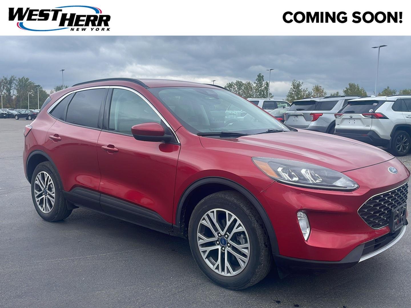 Used 2021 Rapid Red Metallic Tinted Clearcoat Ford SEL image 1