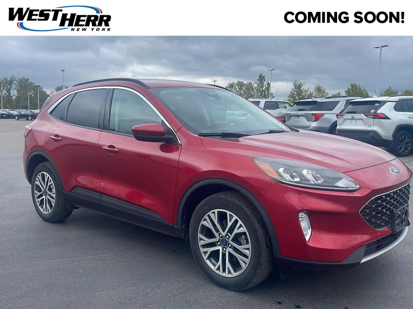 Used 2021 Rapid Red Metallic Tinted Clearcoat Ford SEL image 1