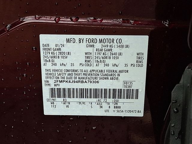 Certified Used 2024 Burgundy Ford SEL image 26