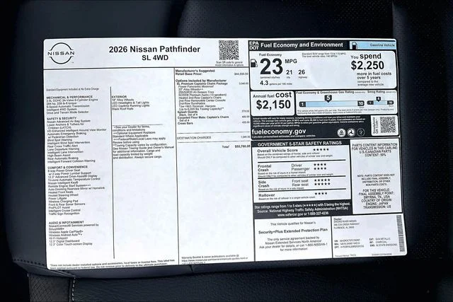 New 2026 Nissan Pathfinder SL 4D Sport Utility
