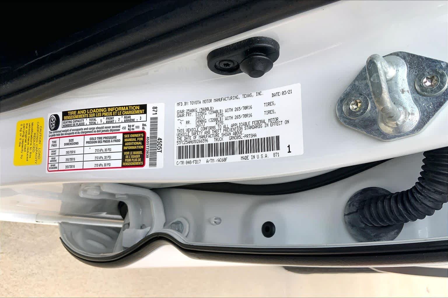 Used 2021 Super White Toyota TRD Off Road image 34