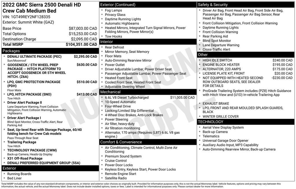Used 2022 Summit White GMC Denali image 2