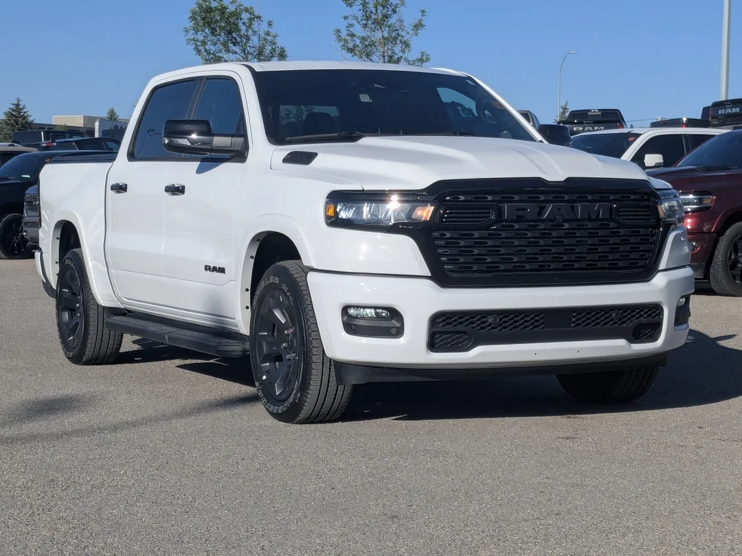 Used 2025 White RAM Big Horn Night Crew - - 4x4 - Night Edition - Big Horn Level II - Tonneau Cover & More! image 2