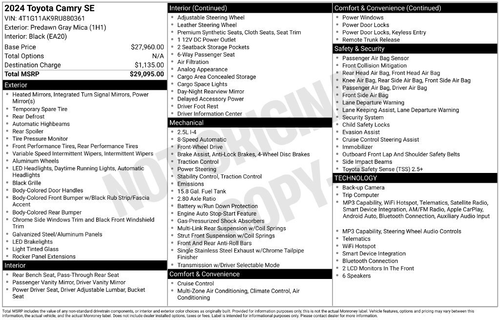 Used 2024 Gray Toyota SE image 7