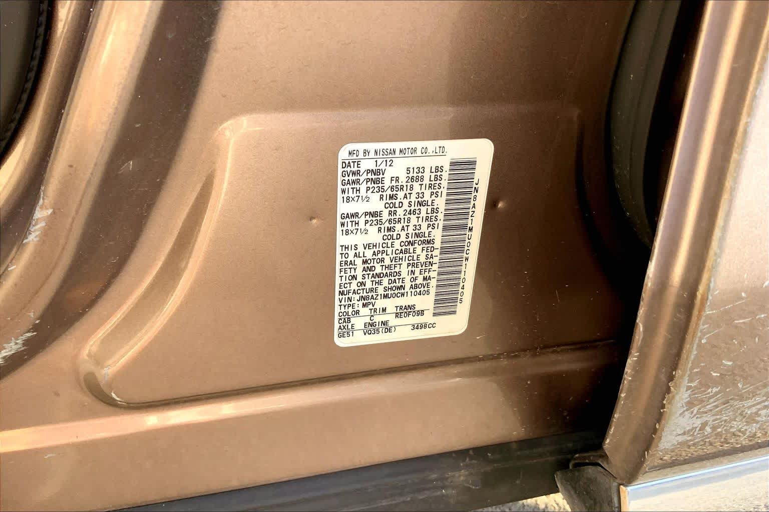 Used 2012 Tinted Bronze Metallic Nissan SL image 33