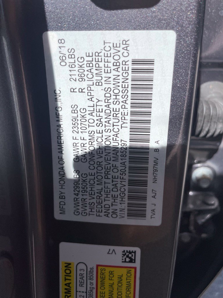 Used 2018 Gray Honda EX-L image 14