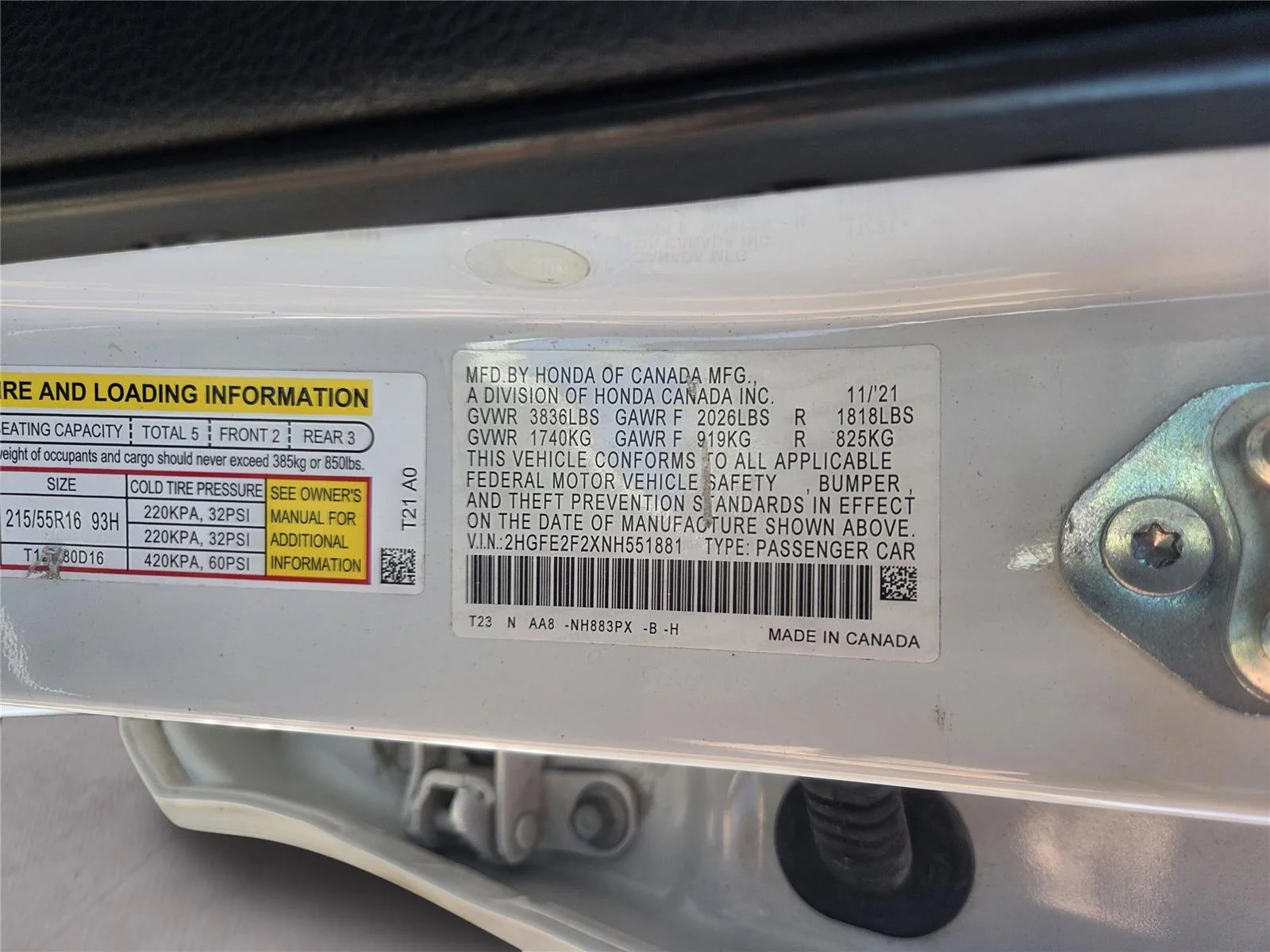 Used 2022 Platinum White Pearl Honda LX image 32