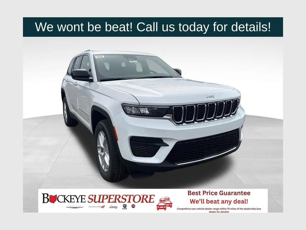 New 2026 Bright White Clear-Coat Exterior Paint Jeep Laredo X image 1