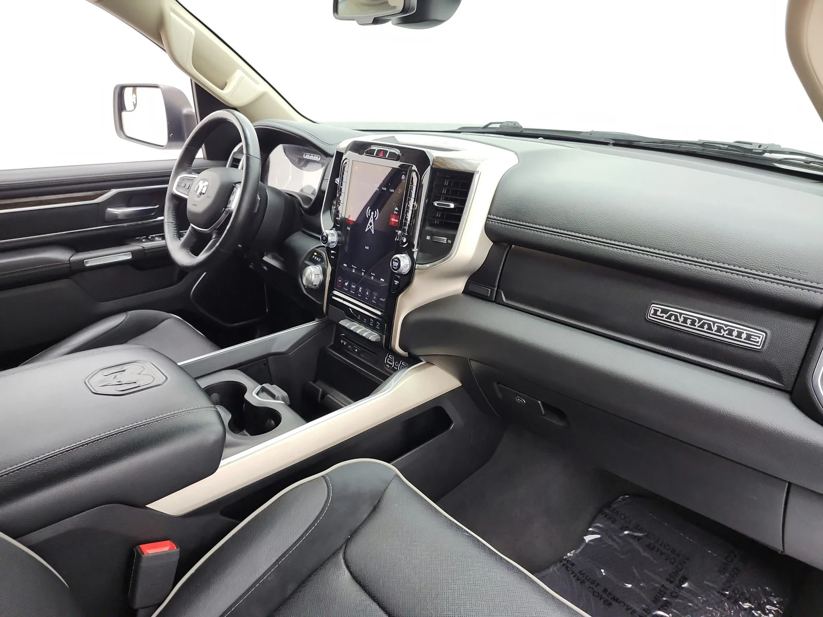 Used 2019 Ivory White Tri-Coat Pearlcoat Ram Laramie 4x2 Crew Cab 5
