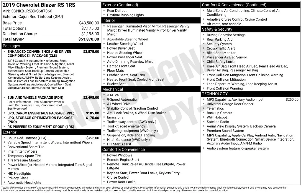 Used 2019 Red Chevrolet RS image 10