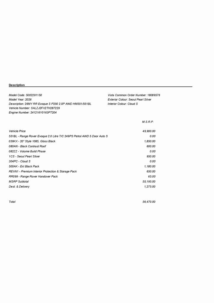 2026 LAND ROVER RANGE ROVER EVOQUE - Image 2