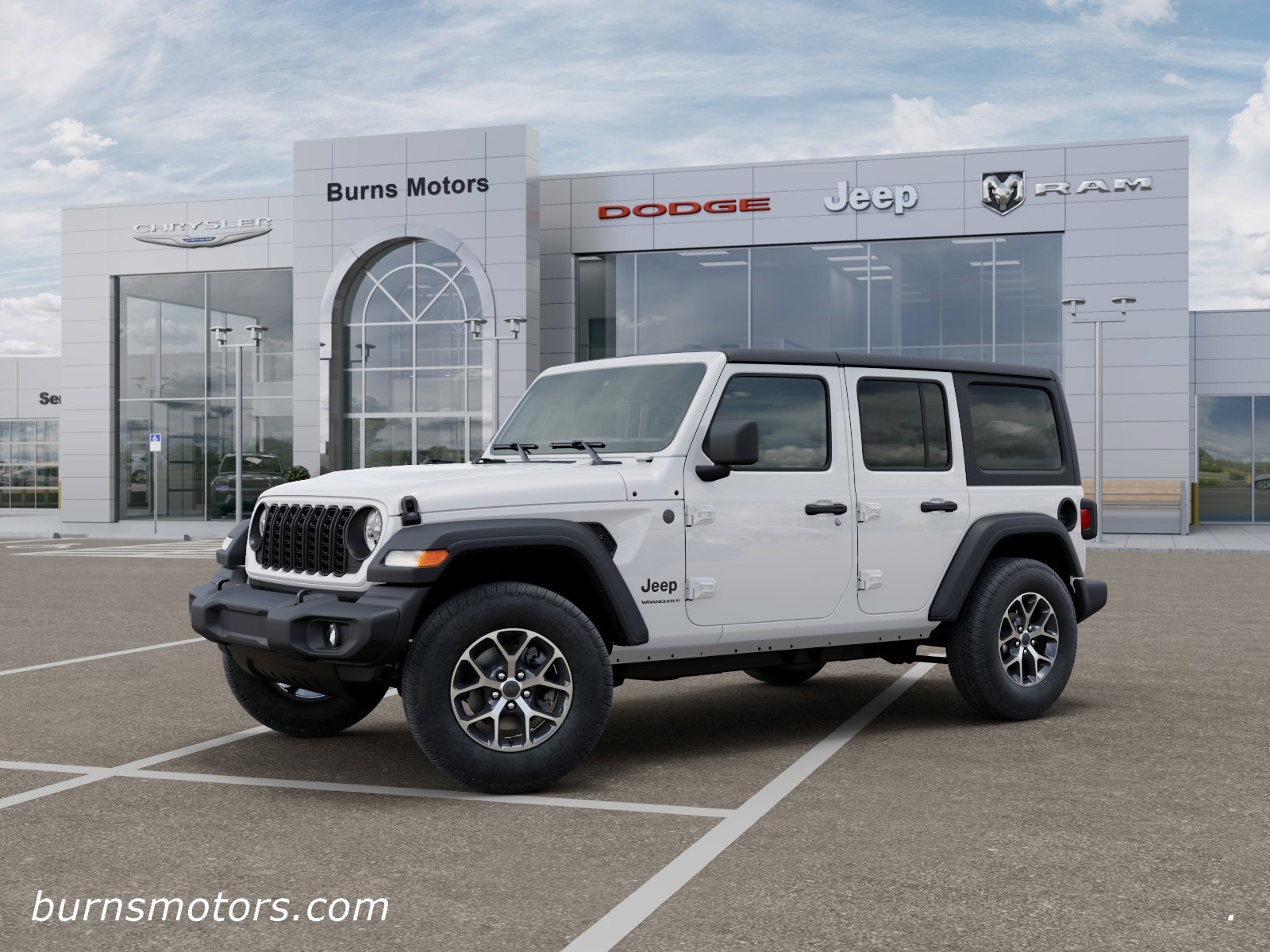 New 2026 Bright White Clear-Coat Exterior Paint Jeep Sport S 4-Door image 2