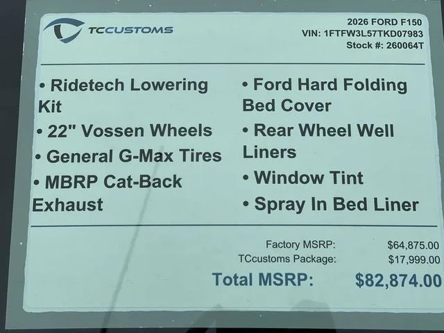New 2026 Carbonized Gray Metallic Ford TCcustoms image 19