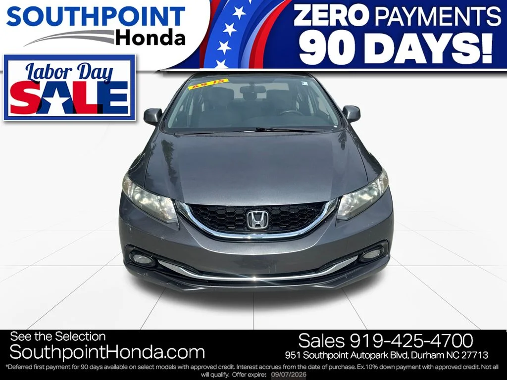 Used 2013 Honda Civic EX-L with VIN 19XFB2F9XDE016788 for sale in Durham, NC