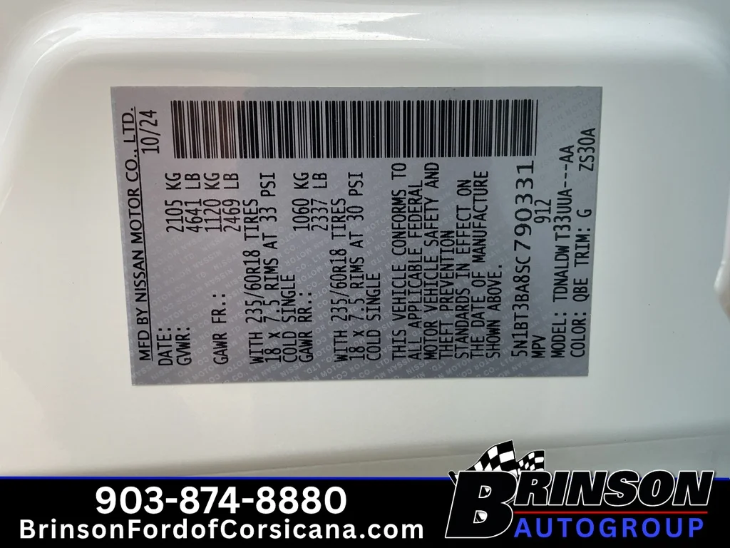 Used 2025 Everest White Pearl Nissan SV image 32