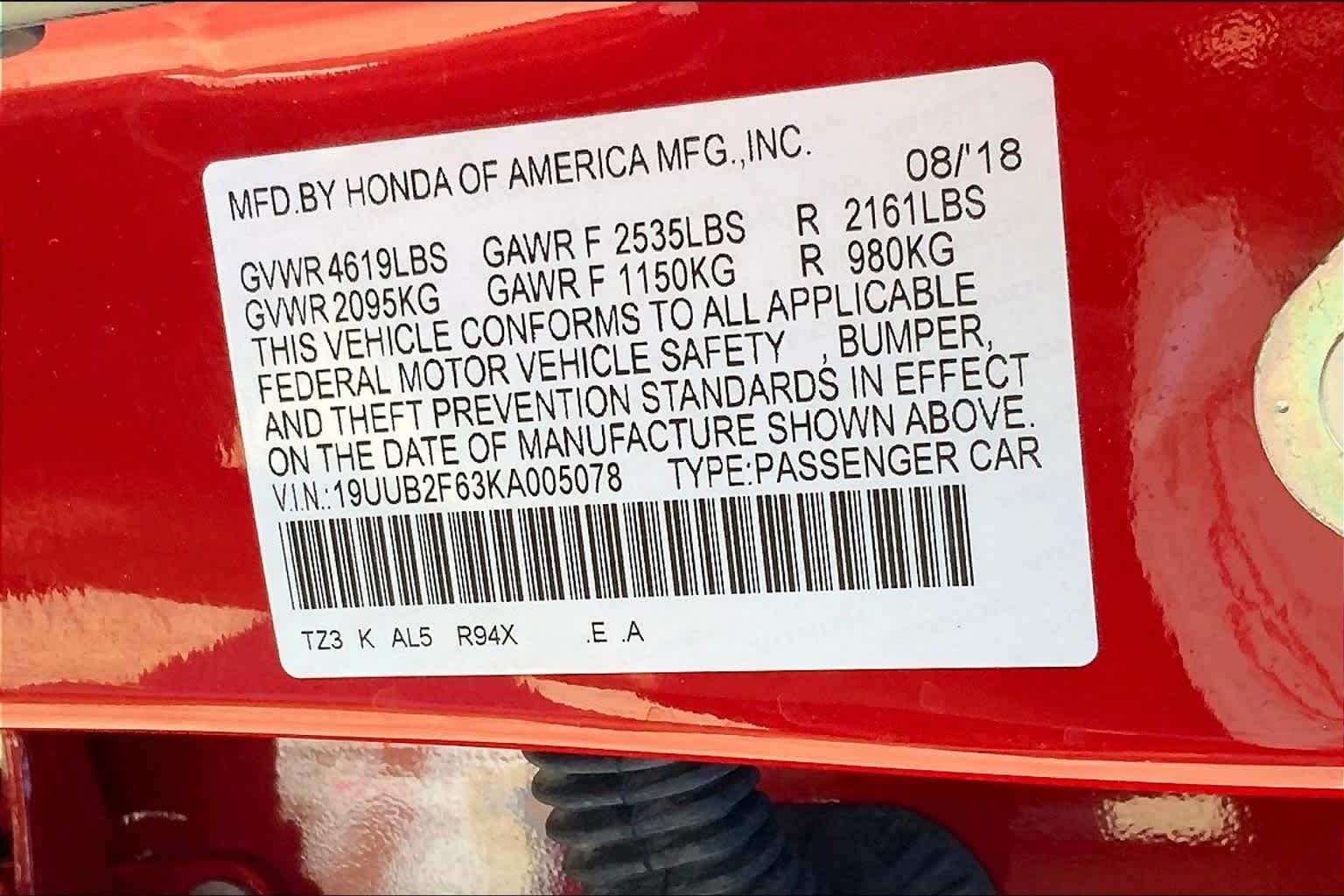 Used 2019 San Marino Red Acura w/A-Spec Pkg Red Leather image 36