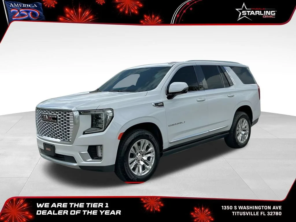 Used 2021 WHITE FROST TRICOAT GMC Denali image 1