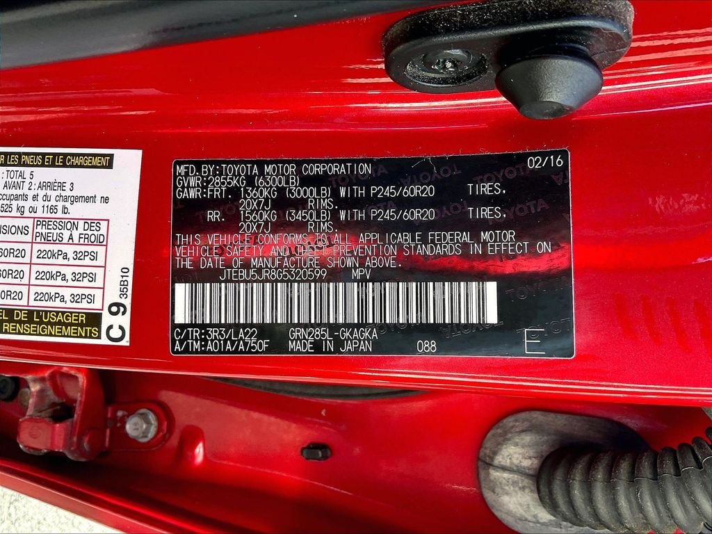 Used 2016 Barcelona Red Metallic Toyota Limited image 35