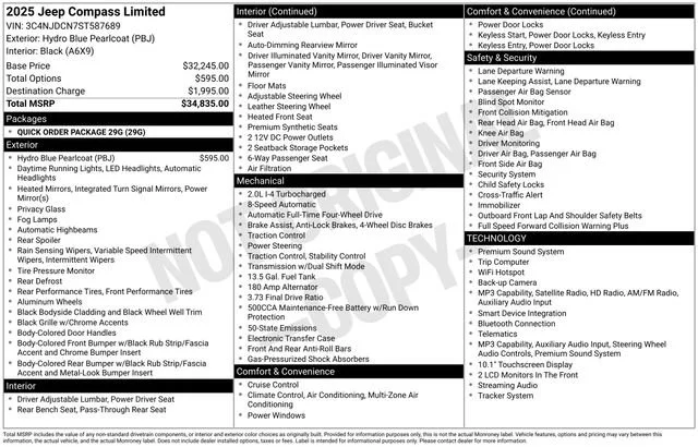 Used 2025 Hydro Blue Pearlcoat Jeep Limited image 26