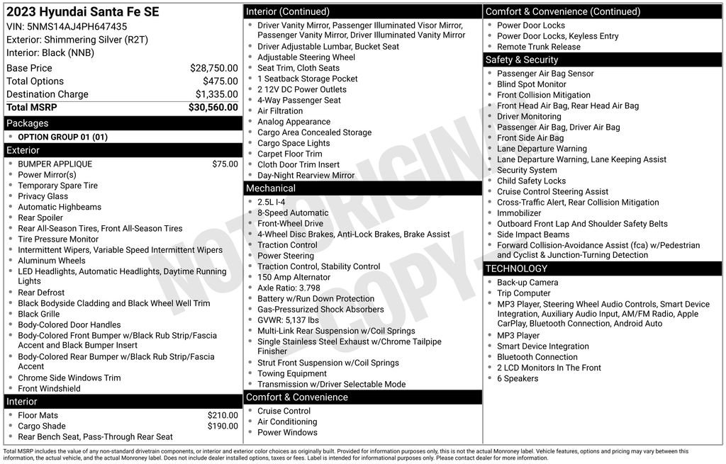 Used 2023 Silver Hyundai SE image 4