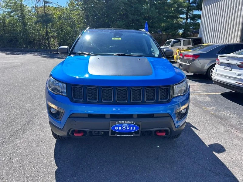 Certified Used 2021 Laser Blue Jeep 4WD Trailhawk image 2