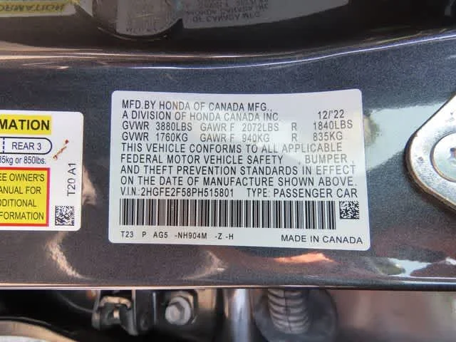 Certified Used 2023 Meteorite Gray Metallic Honda Sport image 24
