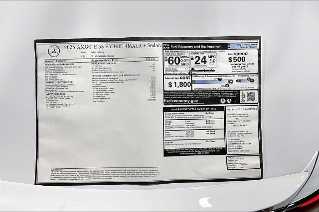 New 2026 Polar White Mercedes-Benz AMG® E 53 E 4MATIC+ Sedan image 50