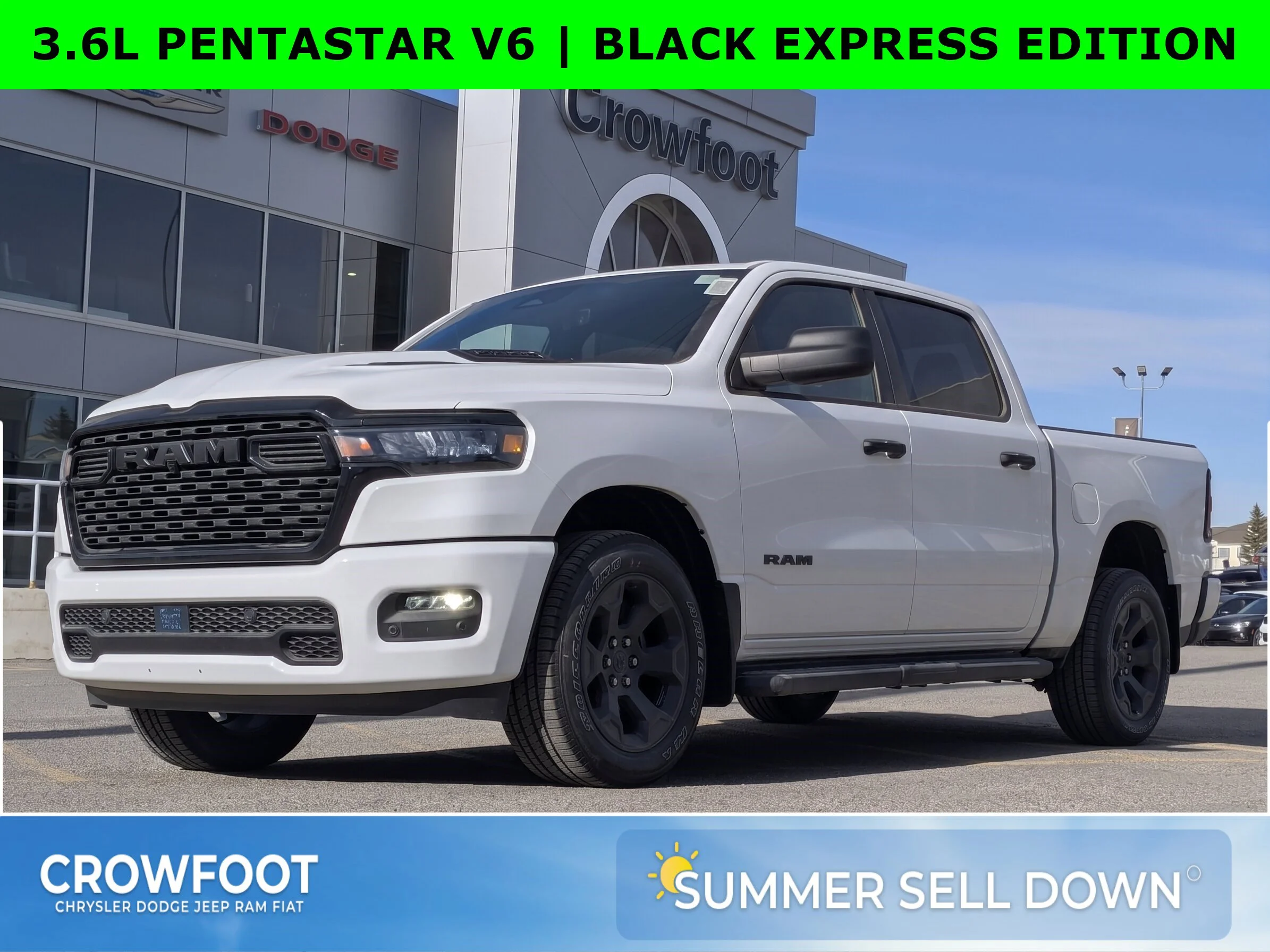New 2026 White RAM Express - 3.6L Pentastar VVT V6 engine with eTorque - BLACK EXPRESS EDITION image 1