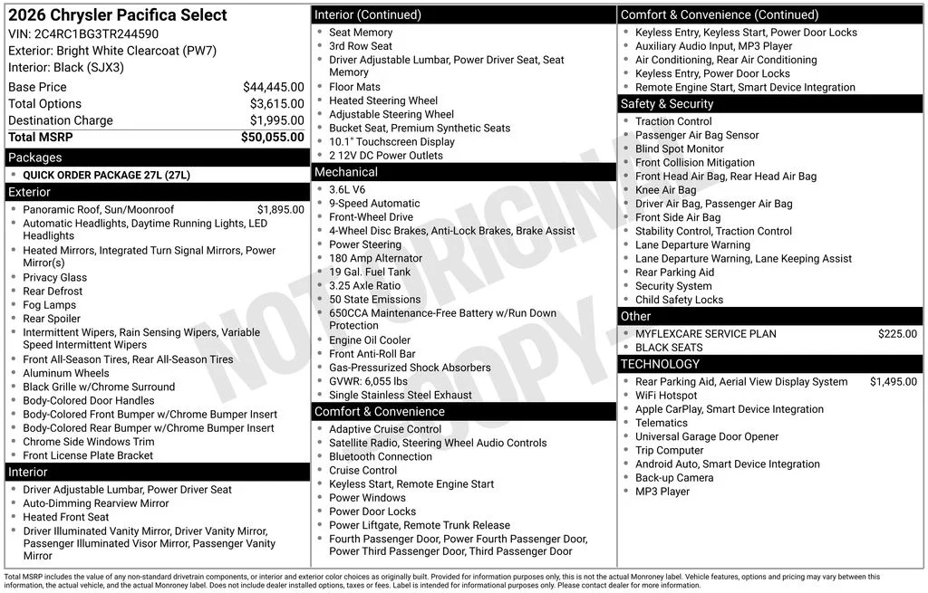 New 2026 Bright White Clear-Coat Exterior Paint Chrysler Select image 7