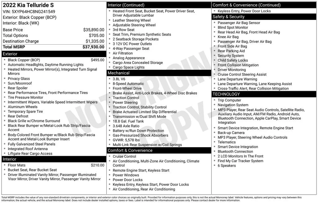 Used 2022 Black Kia S image 3