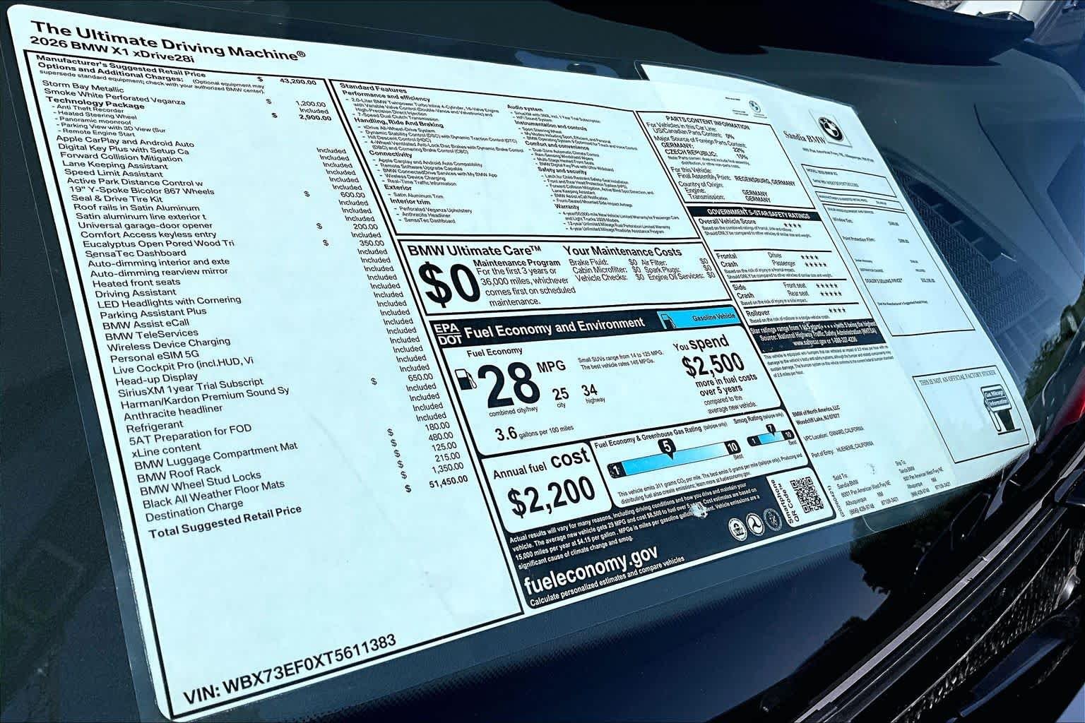 New 2026 Storm Bay Metallic BMW xDrive28i image 20