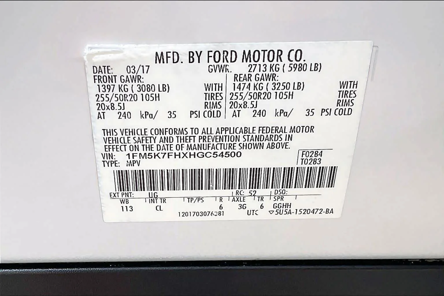 Used 2017 White Platinum Metallic Tri-Coat Ford Limited image 35
