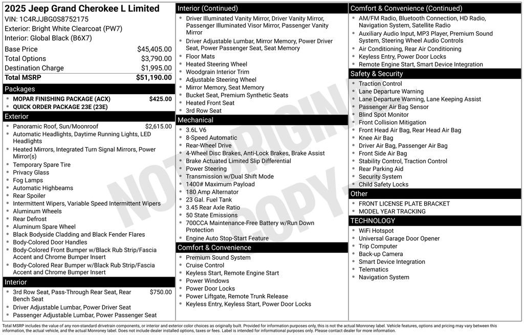 New 2025 Bright White Clear-Coat Exterior Paint Jeep Limited image 22