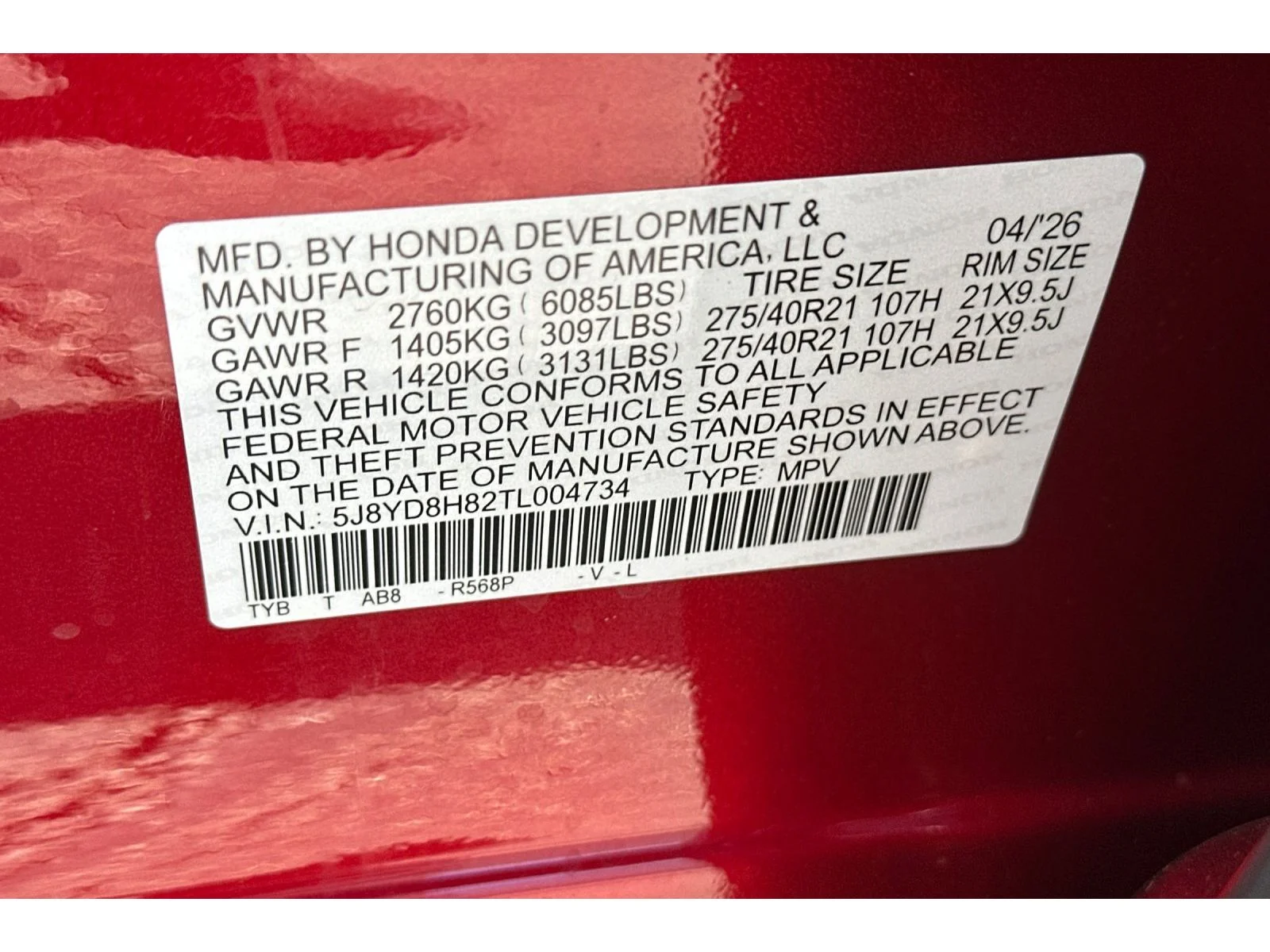 New 2026 Performance Red Pearl Acura Type S w/Advance Package image 25