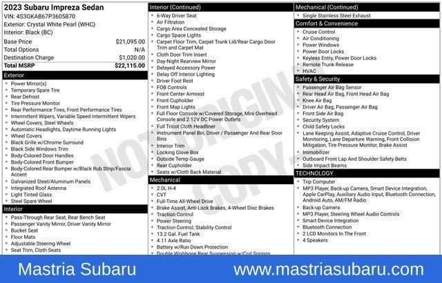 Used 2023 Crystal White Pearl Subaru Base image 36